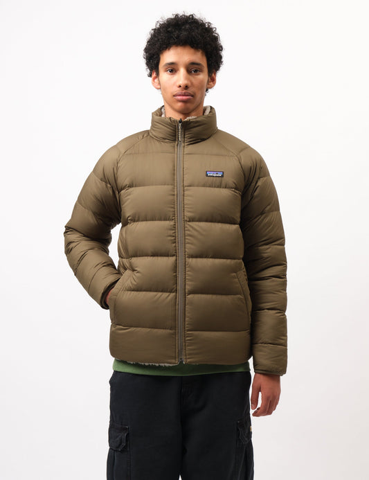 Pata Reversible Silent Down Jacket - Basin Green