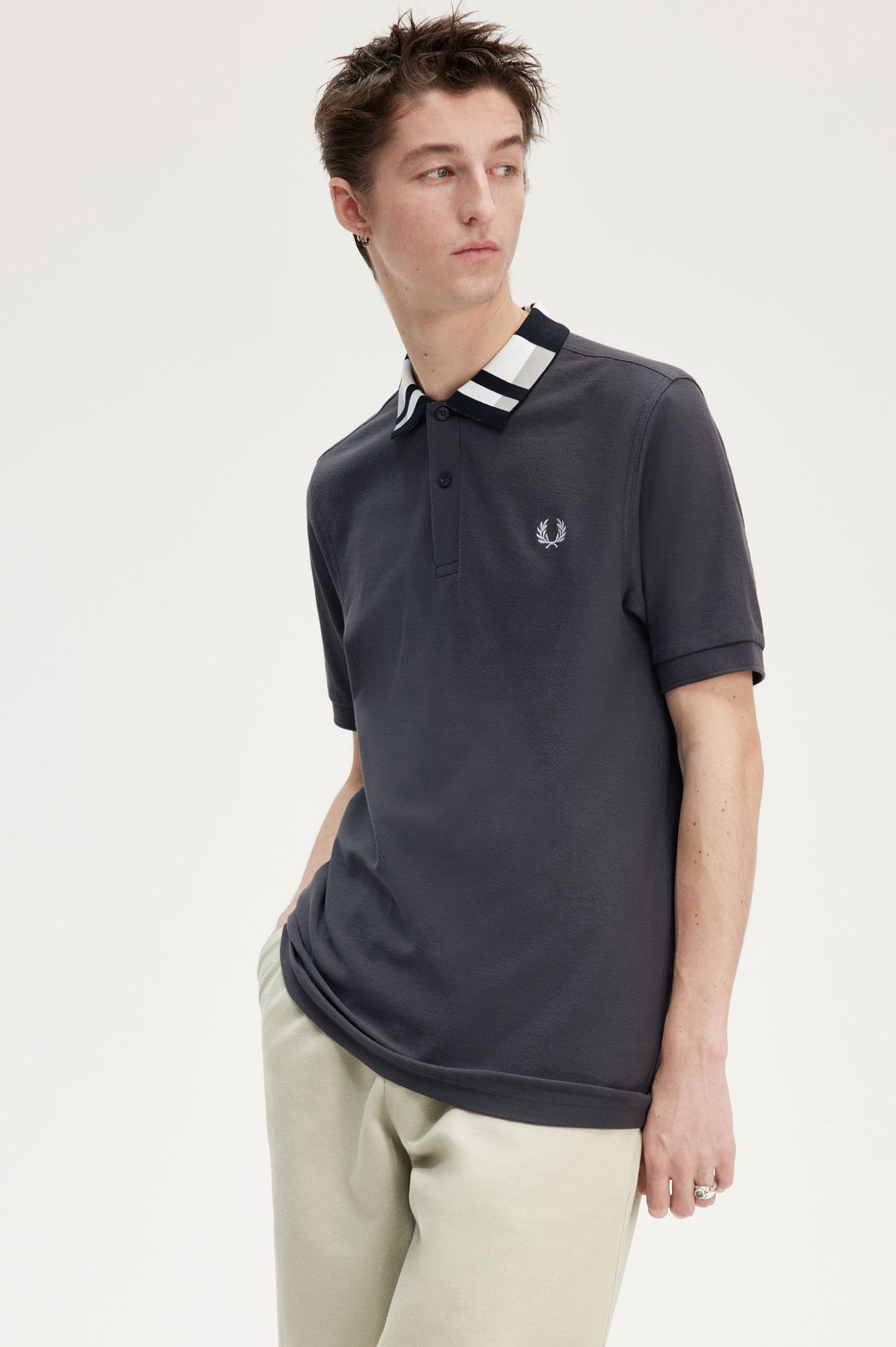 Chequerboard Collar Polo Shirt