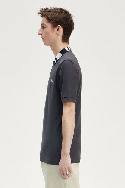 Chequerboard Collar Polo Shirt