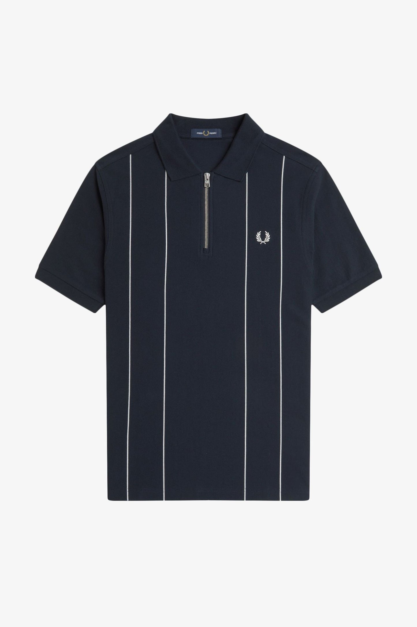 Pinstripe Zip Neck Polo Shirt